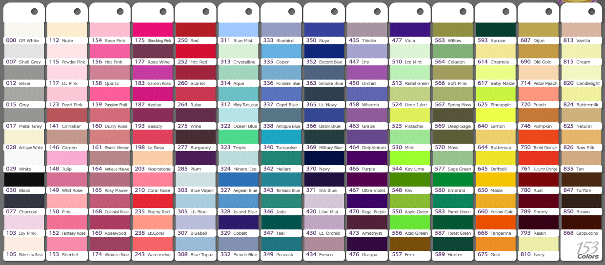 Solid grosgrain ribbon Color Chart